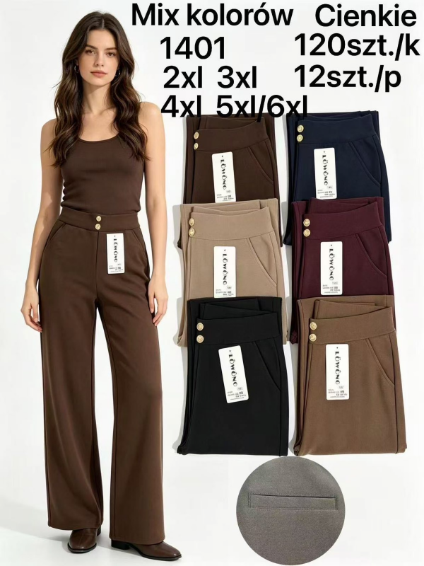 Spodnie damskie Roz 2XL-6XL, Mix Kolor Paczka 12 szt